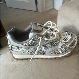 Bottega Veneta White and Gray Sneakers